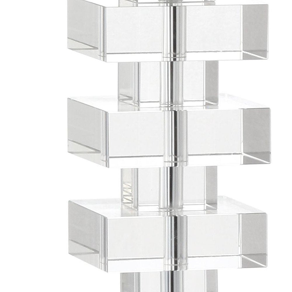 28" Clear Novelty Table Lamp With Shade. Table lamp isolated on a plain white background, finished in clear.