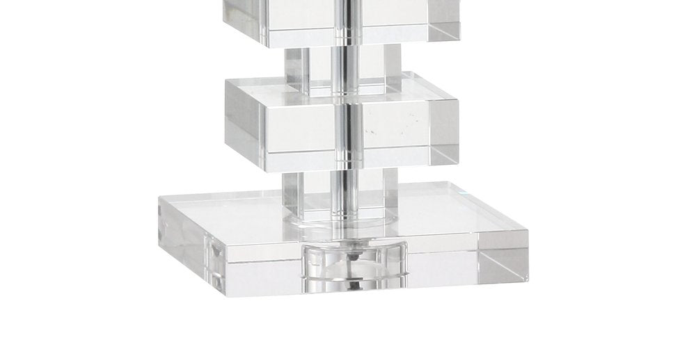 28" Clear Novelty Table Lamp With Shade. Table lamp isolated on a plain white background, finished in clear.