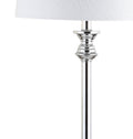 Set of Two 33" Silver Table Lamps With Drum Shades on a white background