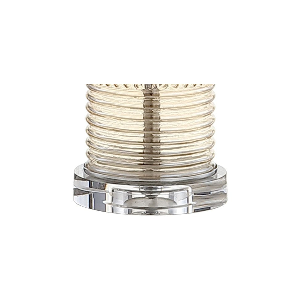 30" Clear Table Lamp With Drum Shade. Table lamp isolated on a plain white background.