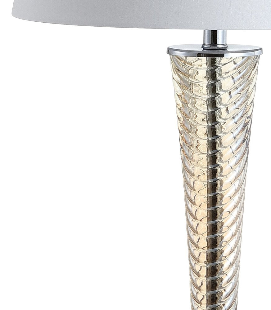 Set of Two 32" Champagne Urn Buffet Lamps With Globe Shades