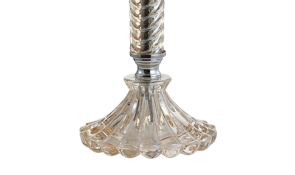 Set of Two 32" Champagne Urn Buffet Lamps With Globe Shades on a white background