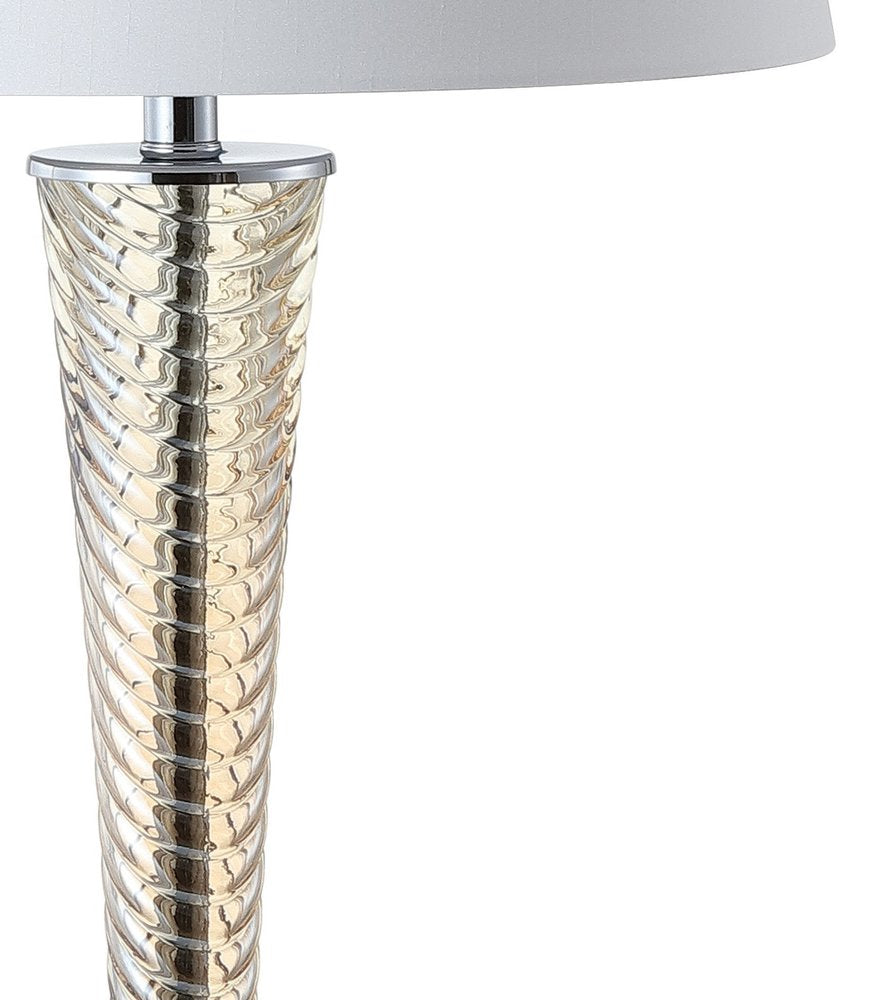 Set of Two 32" Champagne Urn Buffet Lamps With Globe Shades