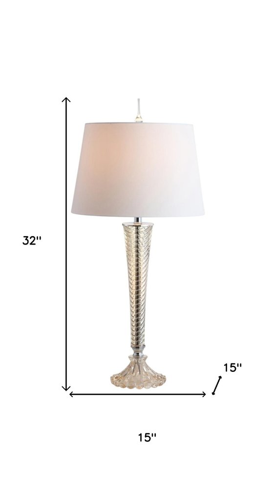 Set of Two 32" Champagne Urn Buffet Lamps With Globe Shades on a white background