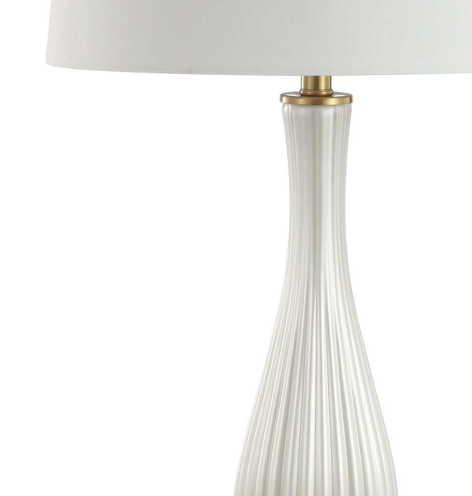 34" Gold Novelty Table Lamp With Globe Shade. Table lamp isolated on a plain white background, finished in gold.