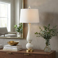 34" Gold Novelty Table Lamp With Globe Shade. Table lamp in gold.