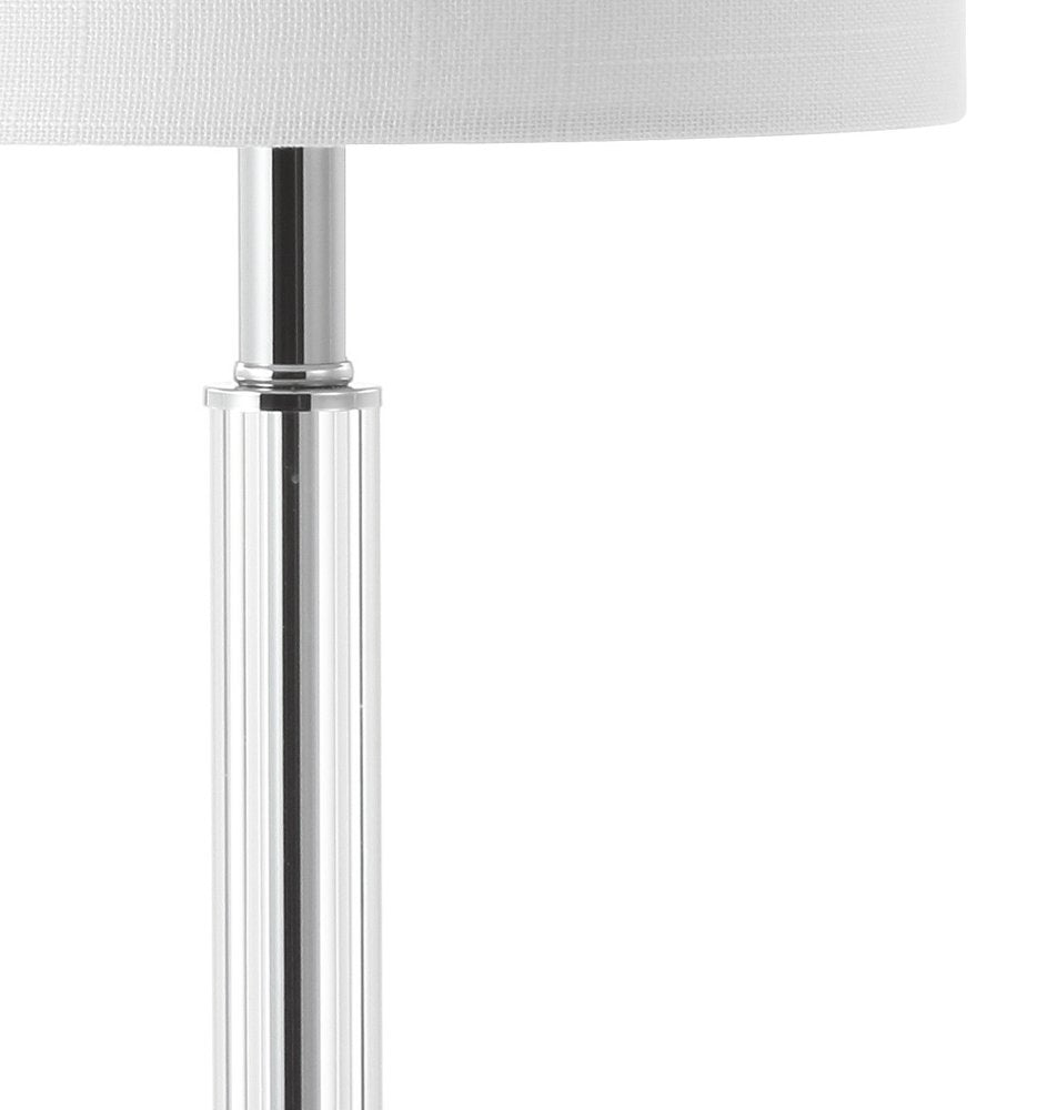 Set of Two 20" Clear Table Lamps With Drum Shades