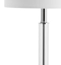 Set of Two 20" Clear Table Lamps With Drum Shades on a white background