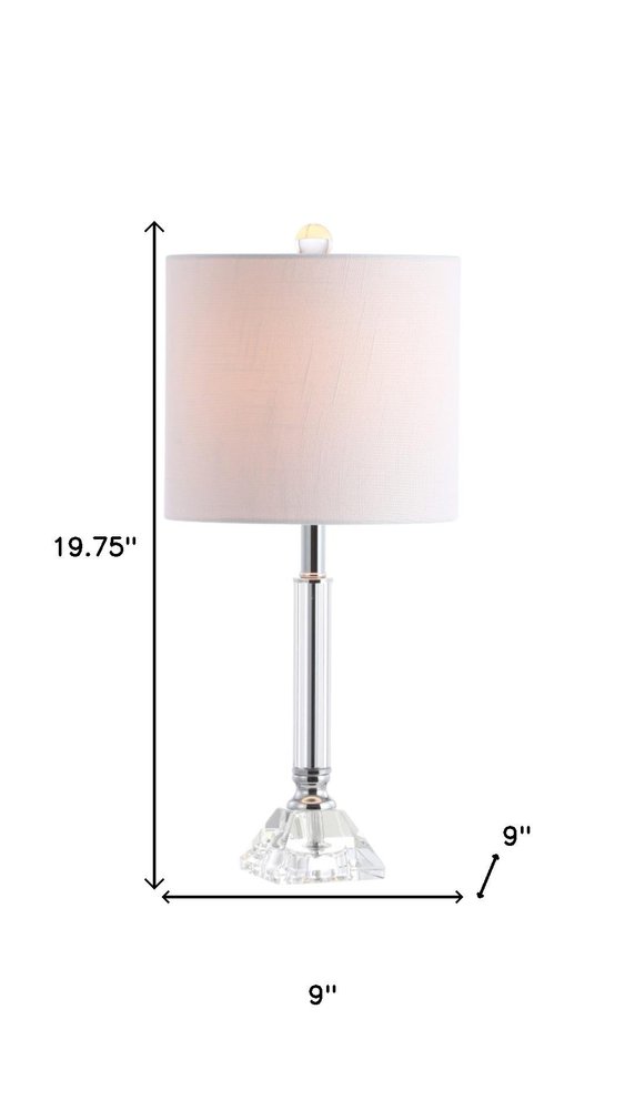 Set of Two 20" Clear Table Lamps With Drum Shades
