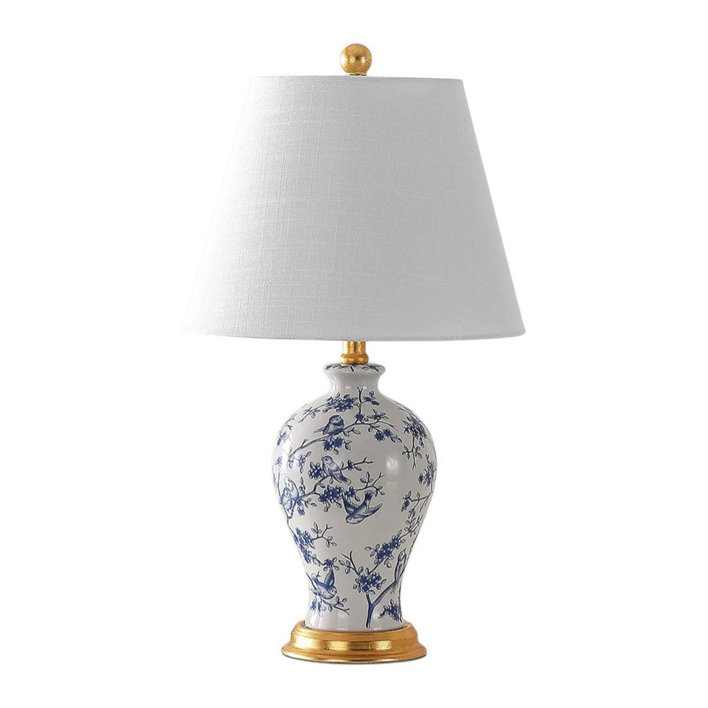 24" Gold Urn Table Lamp With Empire Shade. Table lamp isolated on a plain white background.