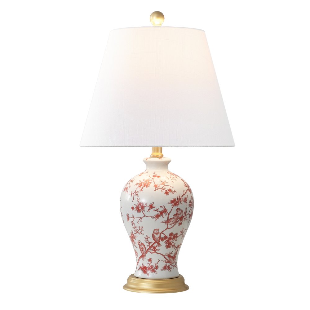 24" Gold Urn Table Lamp With Empire Shade. Table lamp isolated on a plain white background.