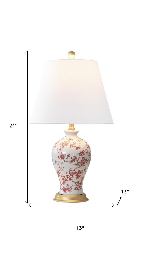 24" Gold Urn Table Lamp With Empire Shade. Table lamp isolated on a plain white background.