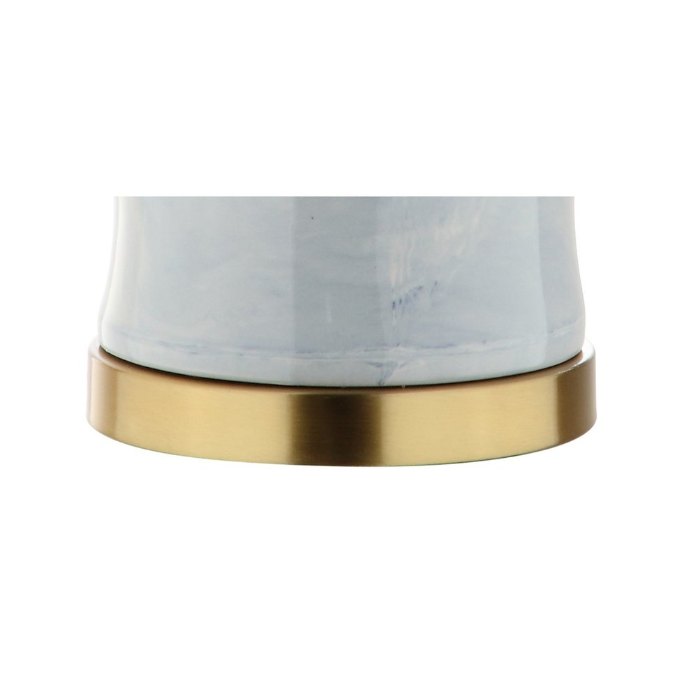 26" Gold Novelty Table Lamp With Drum Shade. Table lamp isolated on a plain white background.