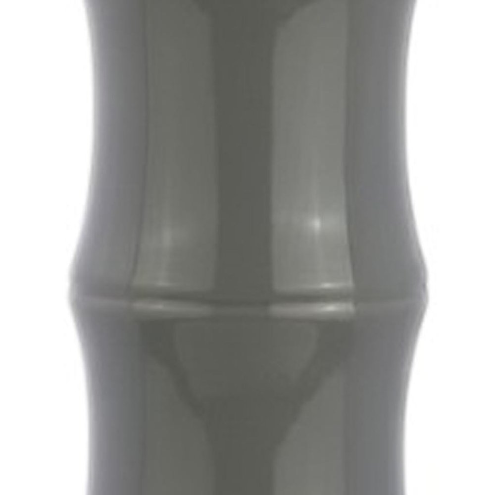 27" Gray And Clear Gourd Bedside Lamp With Drum Shade. Lamp isolated on a plain white background, showing its gray color.