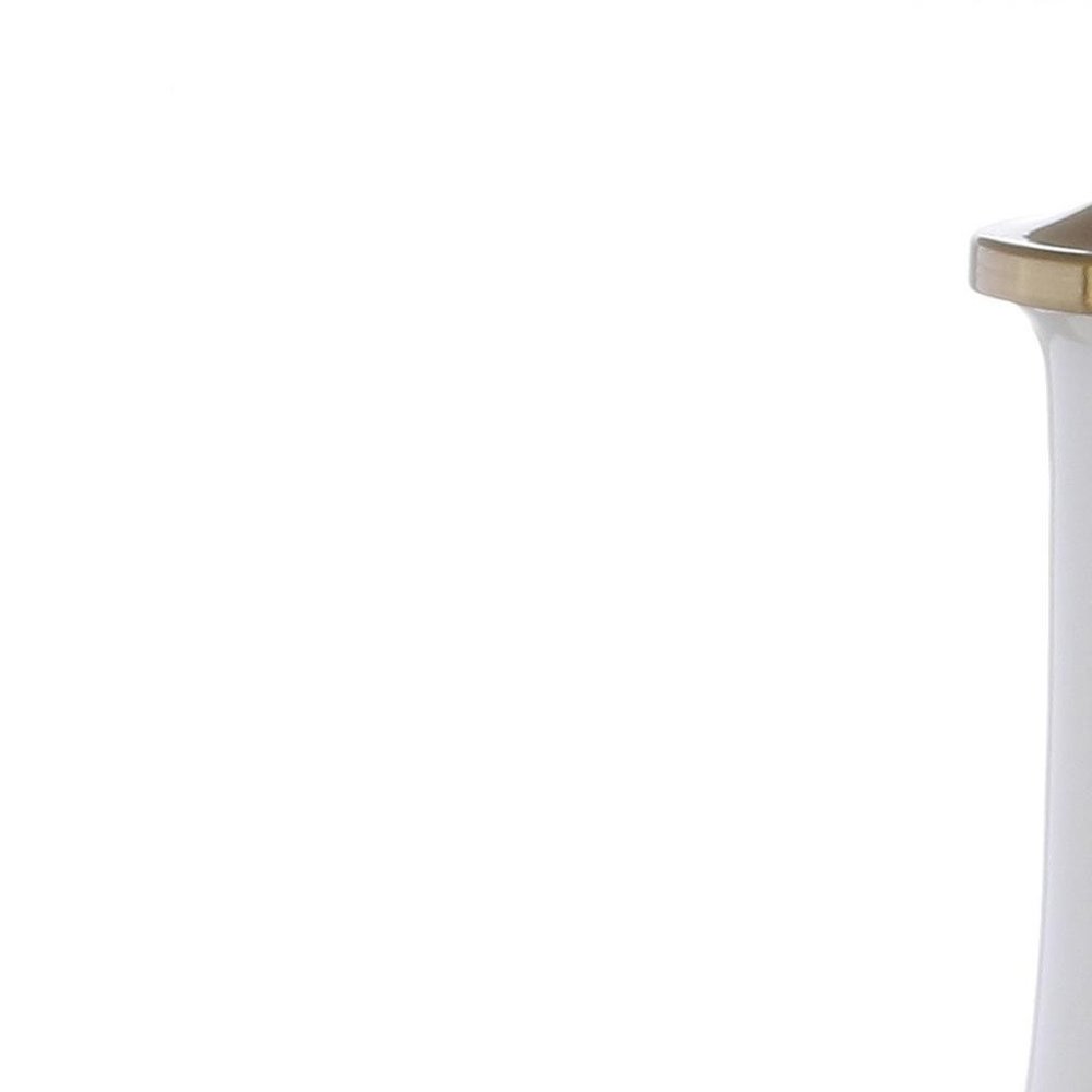 25" Gold Novelty Table Lamp With Drum Shade. Table lamp isolated on a plain white background, showing its gold color.