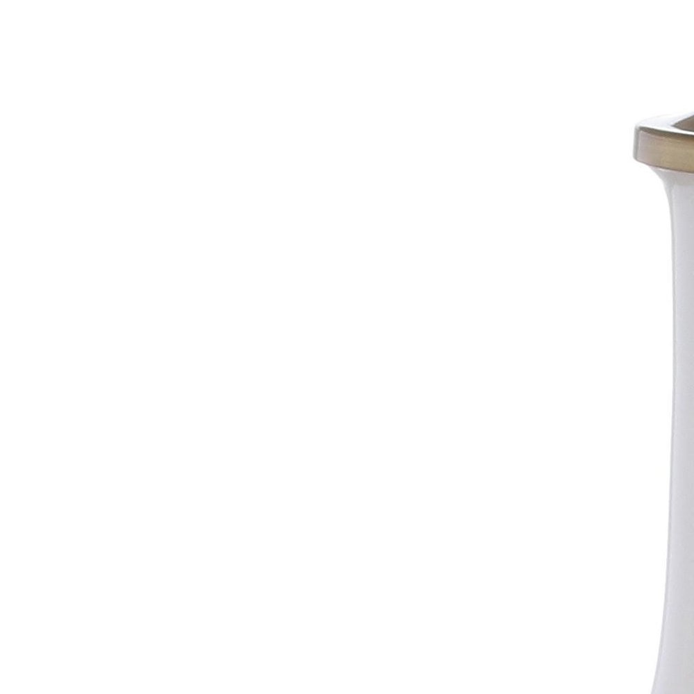 25" Gold Novelty Table Lamp With Drum Shade. Table lamp isolated on a plain white background, showing its gold color.