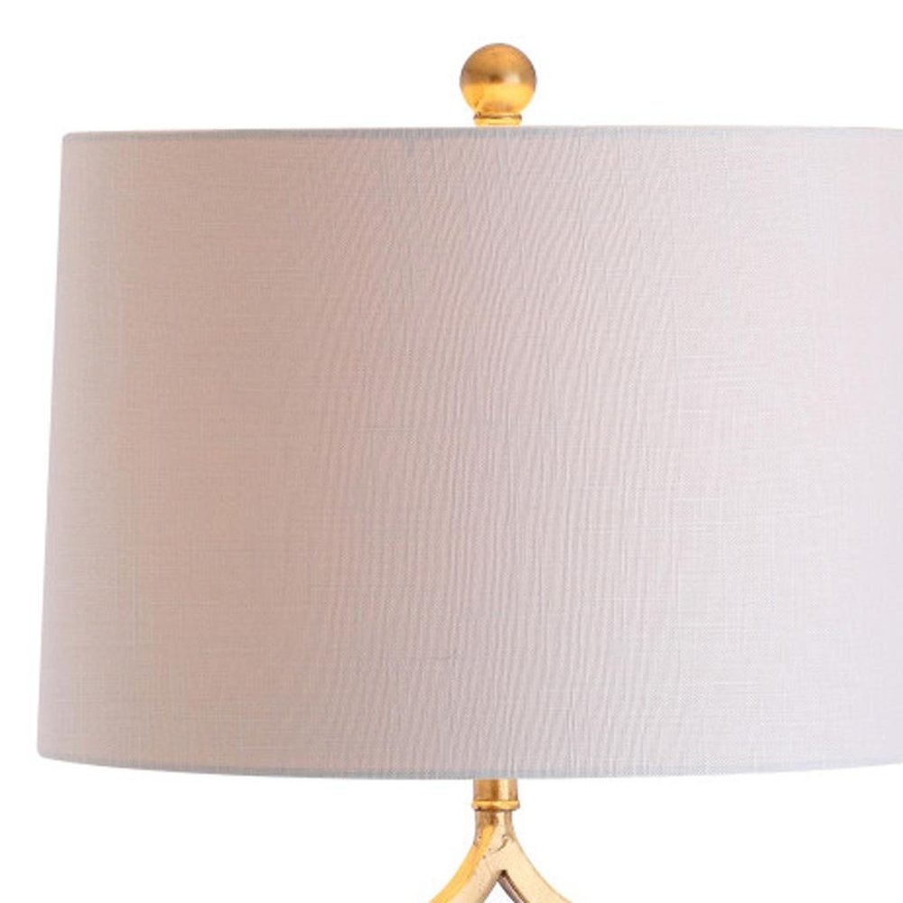 32" Clear Novelty Table Lamp With Drum Shade. Table lamp isolated on a plain white background, in a clear finish.