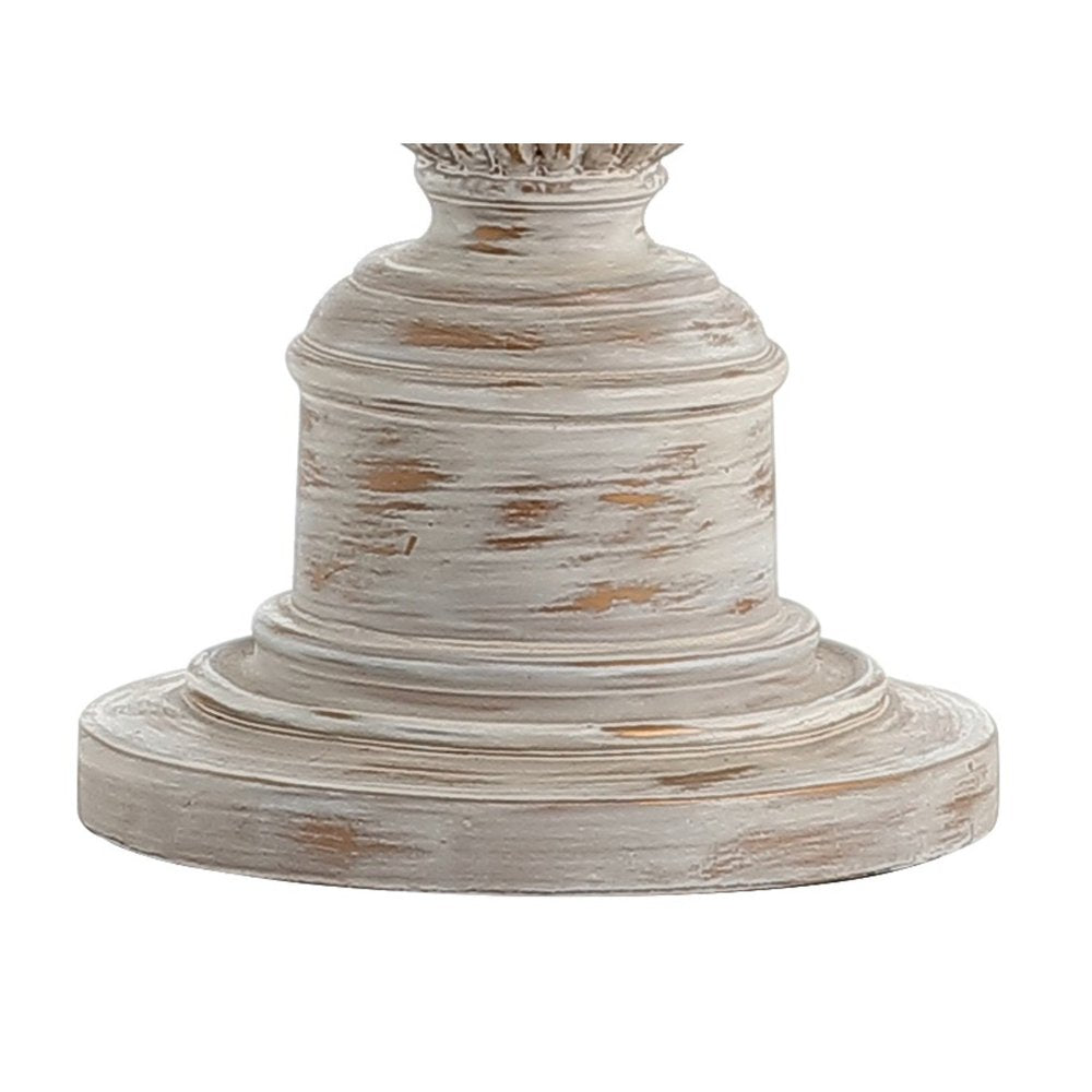 33" White Table Lamp With Drum Shade. Table lamp isolated on a plain white background.