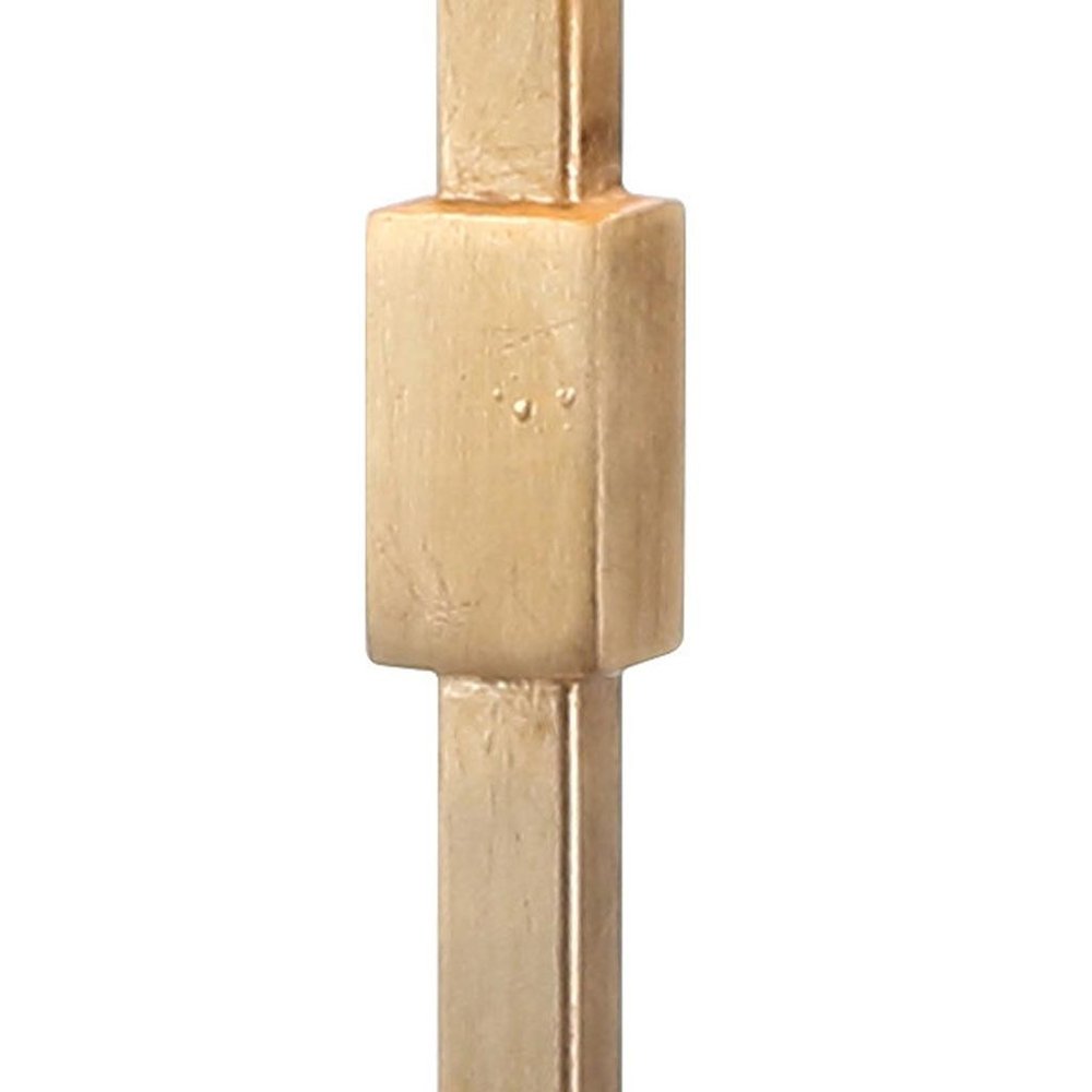 29" Gold Novelty Table Lamp With Globe Shade. Table lamp isolated on a plain white background, showing its gold color.