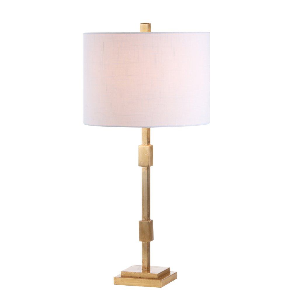 29" Gold Novelty Table Lamp With Globe Shade. Table lamp isolated on a plain white background, in a gold finish.