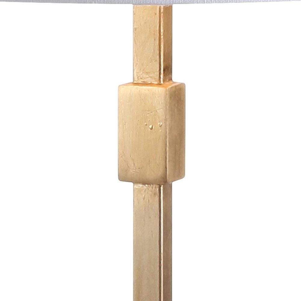 29" Gold Novelty Table Lamp With Globe Shade. Table lamp isolated on a plain white background, finished in gold.