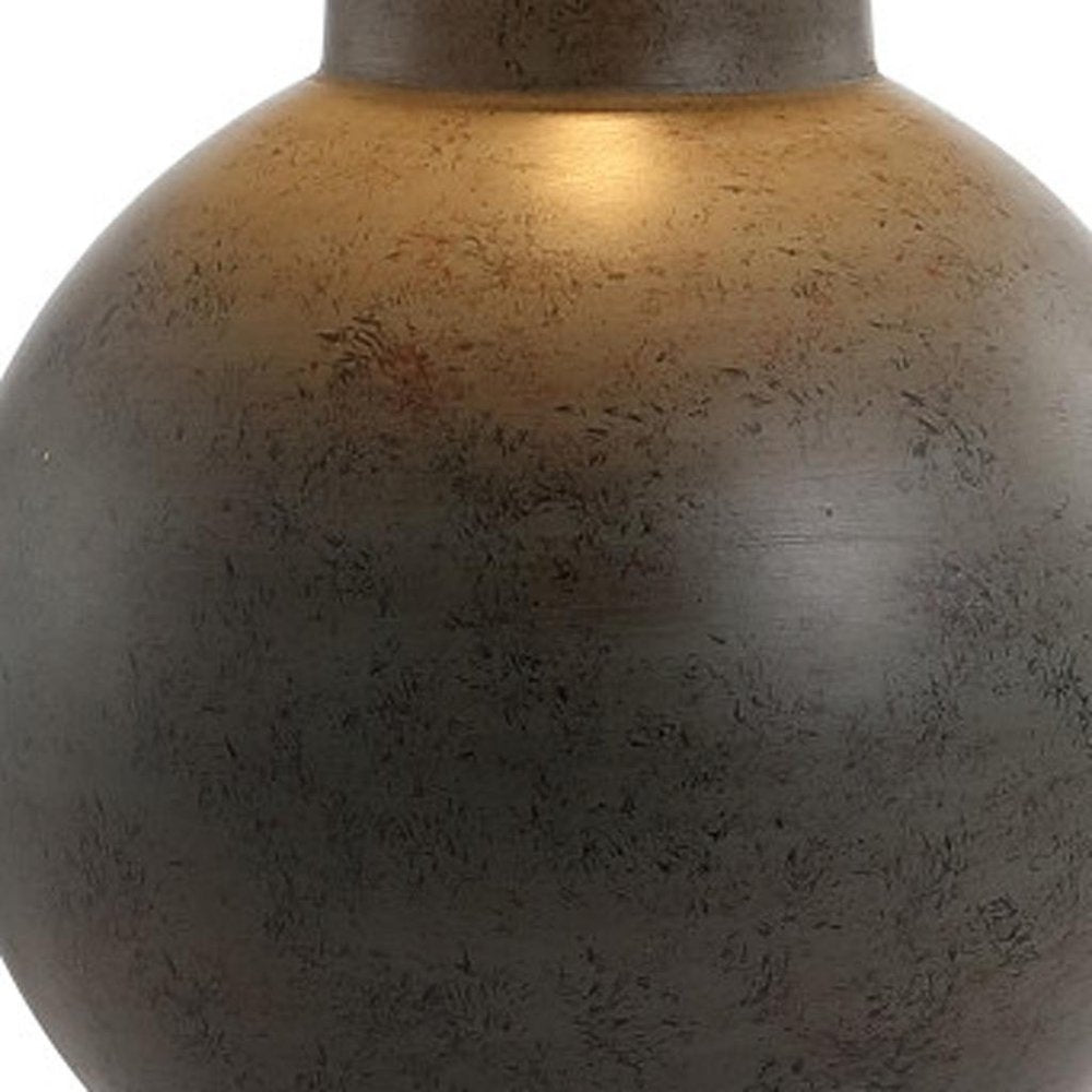Detail view of 26" Dark Gray Novelty Table Lamp With Drum Shade, filling the frame with the charcoal texture.