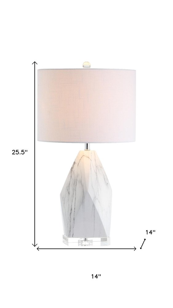 26" Clear Novelty Table Lamp With Drum Shade. Table lamp isolated on a plain white background, finished in clear.