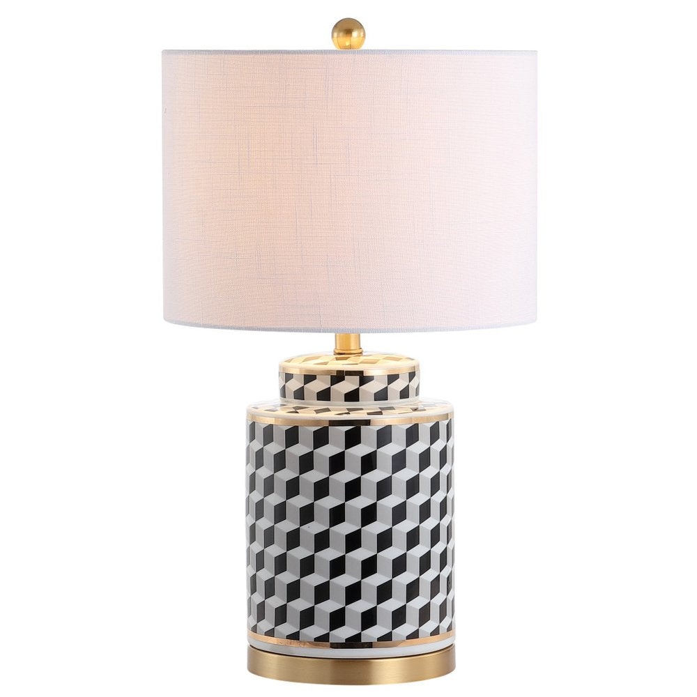25" Gold Novelty Table Lamp With Globe Shade. Table lamp isolated on a plain white background.