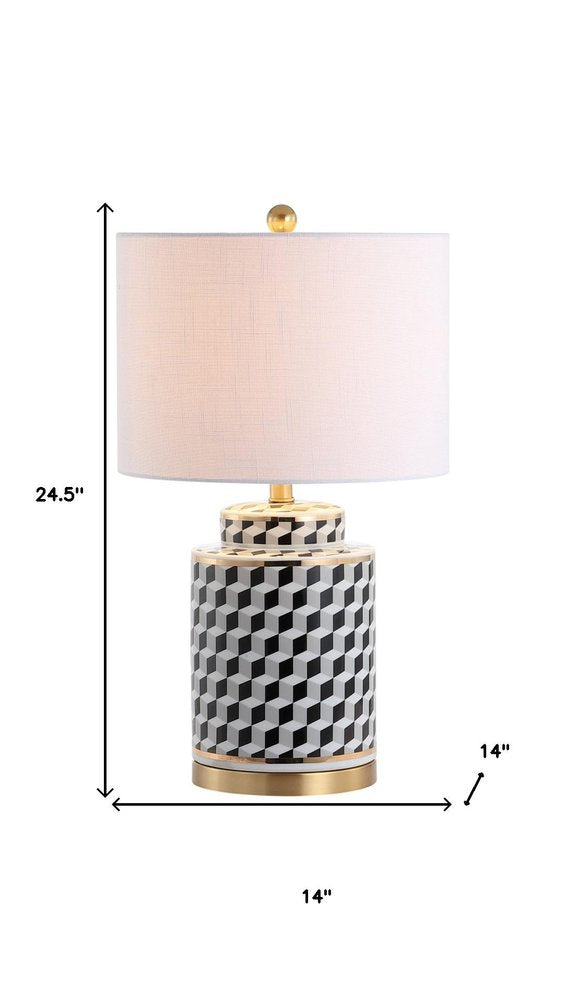 25" Gold Novelty Table Lamp With Globe Shade. Table lamp isolated on a plain white background.
