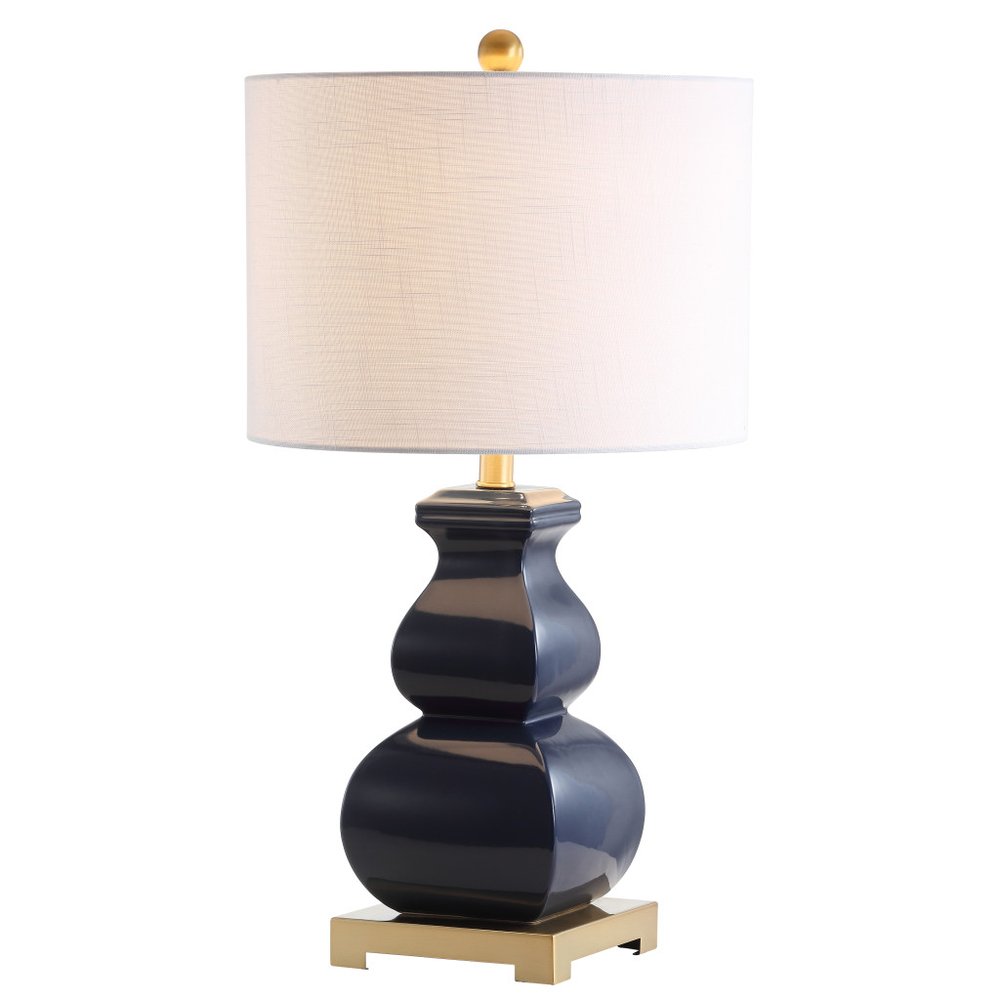 26" Gold Novelty Table Lamp With Globe Shade. Table lamp isolated on a plain white background.