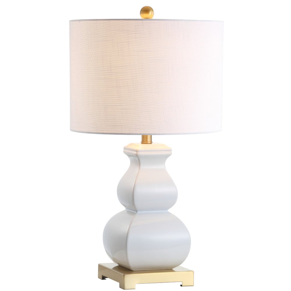 26" Gold Novelty Table Lamp With Globe Shade. Table lamp isolated on a plain white background.