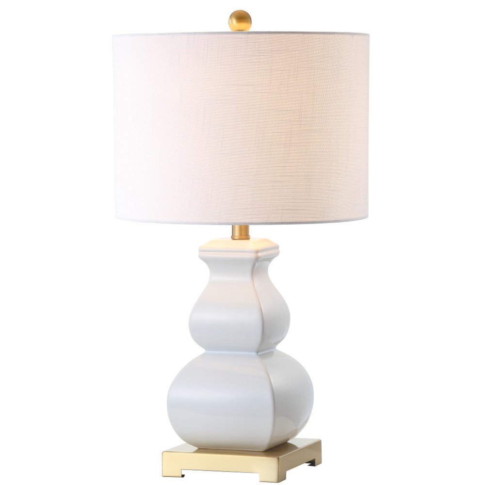 26" Gold Novelty Table Lamp With Globe Shade. Table lamp isolated on a plain white background.