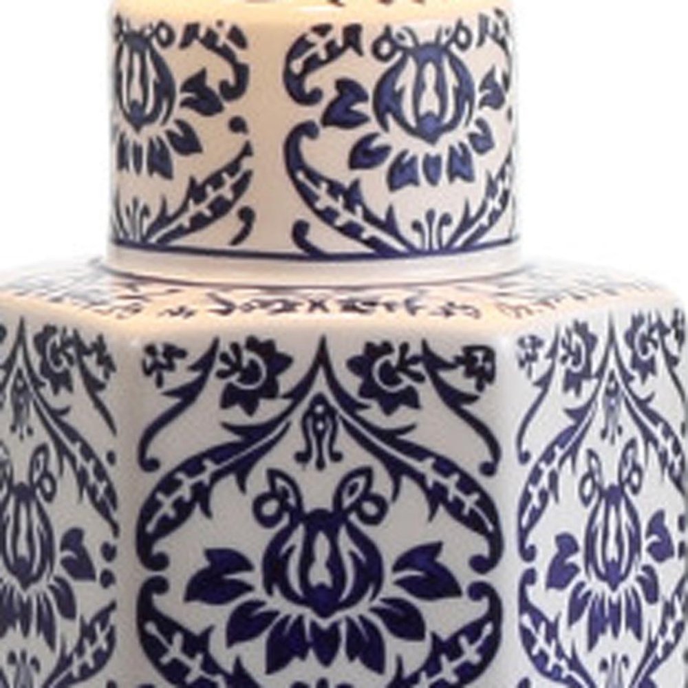24" Navy Blue Gold And White Table Lamp With Drum Shade. Table lamp in navy.
