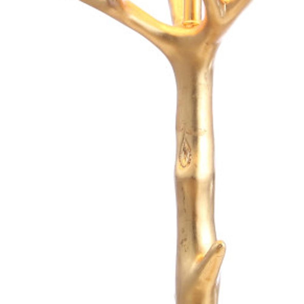 34" Gold Novelty Table Lamp With Empire Shade. Table lamp isolated on a plain white background, in a gold finish.