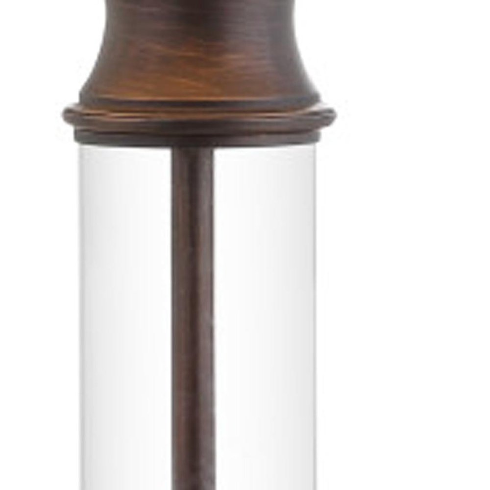 Set of Two 32" Bronze Novelty Table Lamps With Empire Shades on a white background
