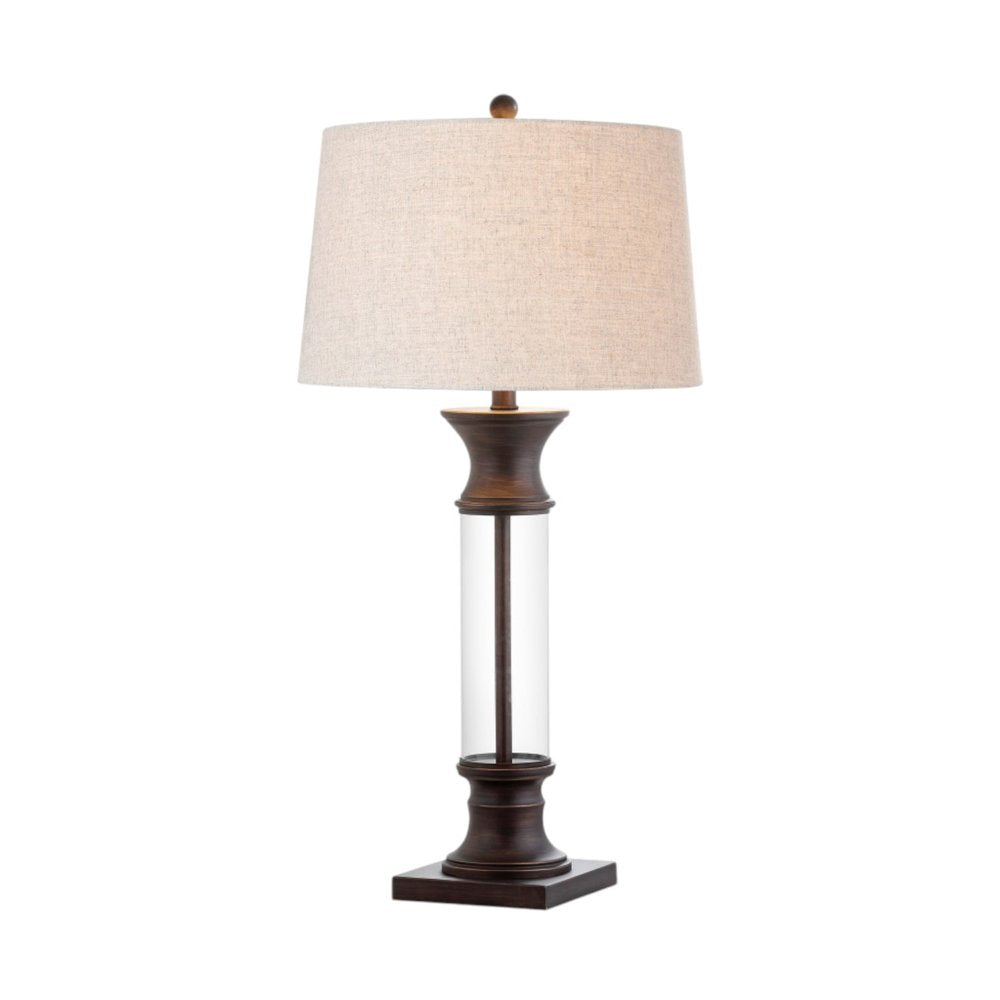 Set of Two 32" Bronze Novelty Table Lamps With Empire Shades on a white background