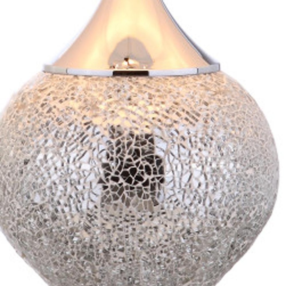27" Silver Urn Table Lamp With Empire Shade. Table lamp isolated on a plain white background, finished in silver.