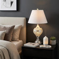 27" Silver Urn Table Lamp With Empire Shade photographed against a dark studio background.