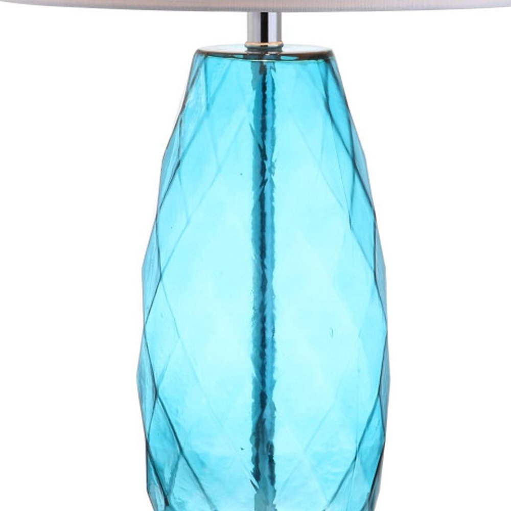 27" Silver Table Lamp With Drum Shade. Table lamp isolated on a plain white background, showing its silver color.