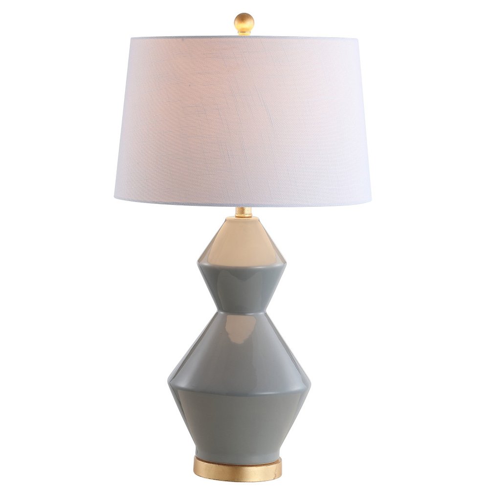 29" Gold Novelty Table Lamp With Globe Shade. Table lamp isolated on a plain white background.