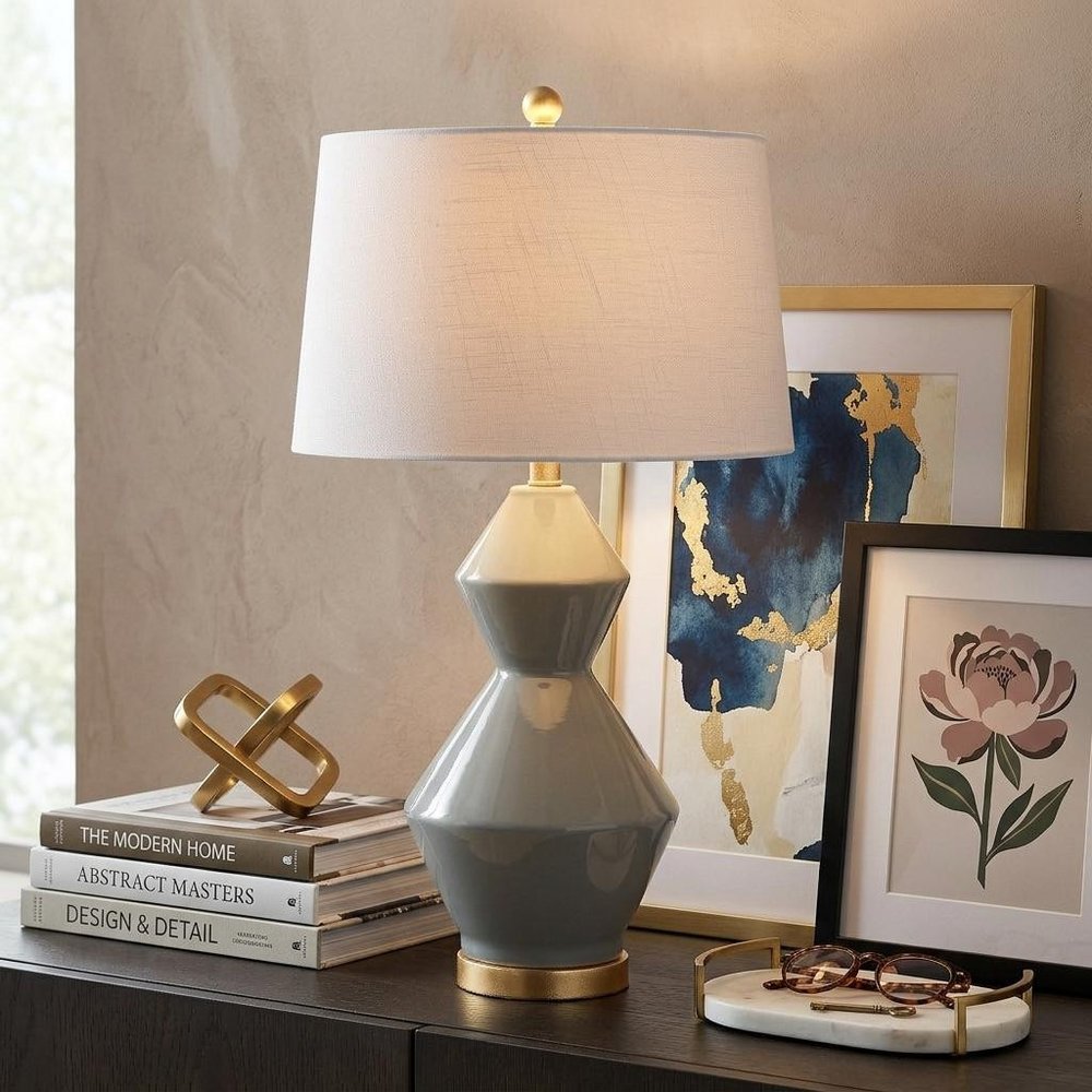 29" Gold Novelty Table Lamp With Globe Shade. Table lamp in gold.