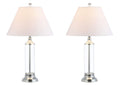Set of Two 29" Silver Novelty Table Lamps With Empire Shades on a white background