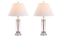 Set of Two 29" Silver Novelty Table Lamps With Empire Shades on a white background