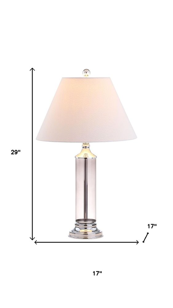 Set of Two 29" Silver Novelty Table Lamps With Empire Shades