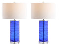 Set of Two 28" Clear Novelty Table Lamps With Globe Shades