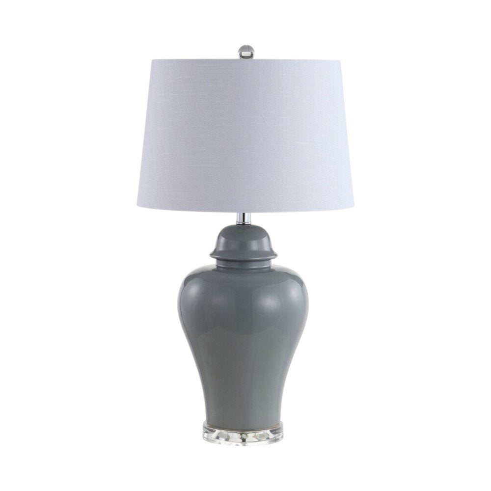 Set of Two 27" Clear Novelty Bedside Lamps With Empire Shades on a white background