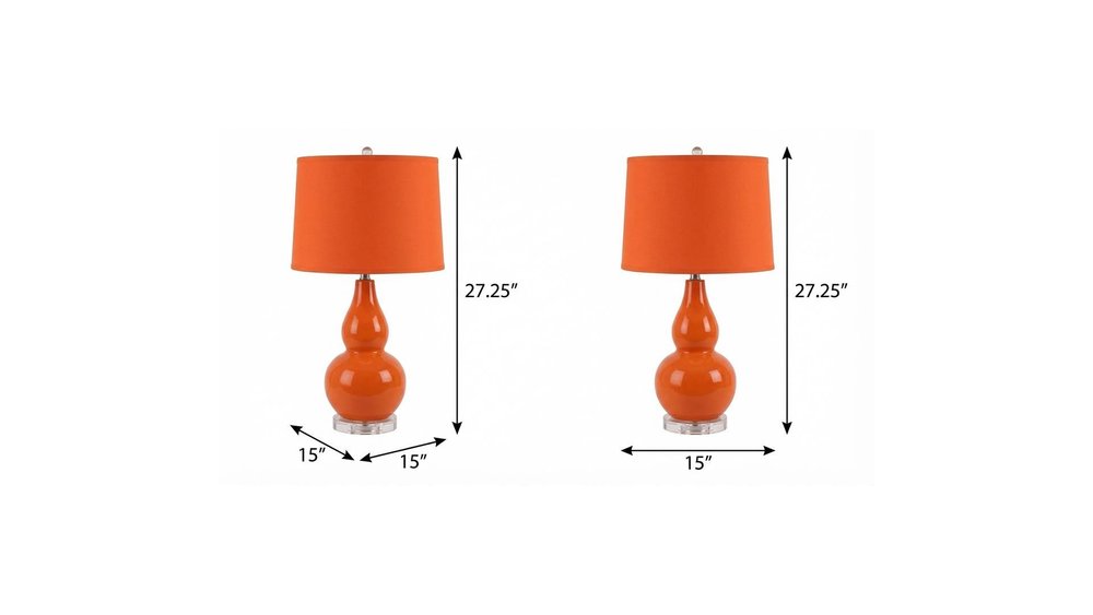 Set of Two 27" Clear Novelty Table Lamps With Globe Shades
