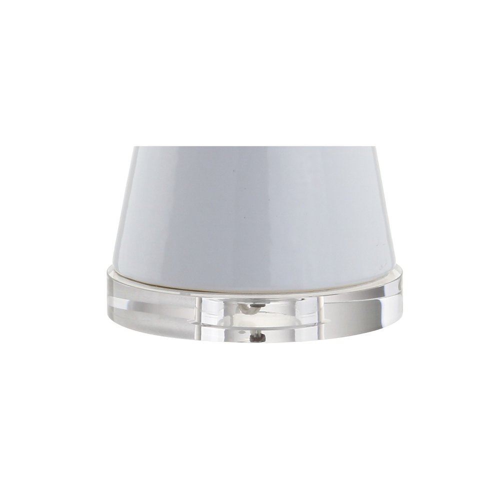 29" Clear Novelty Table Lamp With Drum Shade. Table lamp isolated on a plain white background, finished in clear.