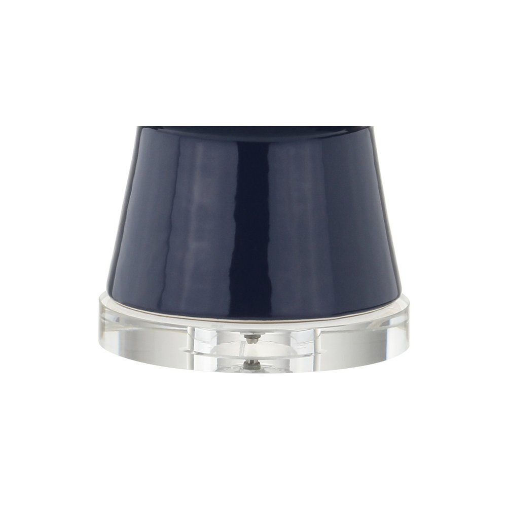 29" Clear Novelty Table Lamp With Drum Shade. Table lamp isolated on a plain white background.
