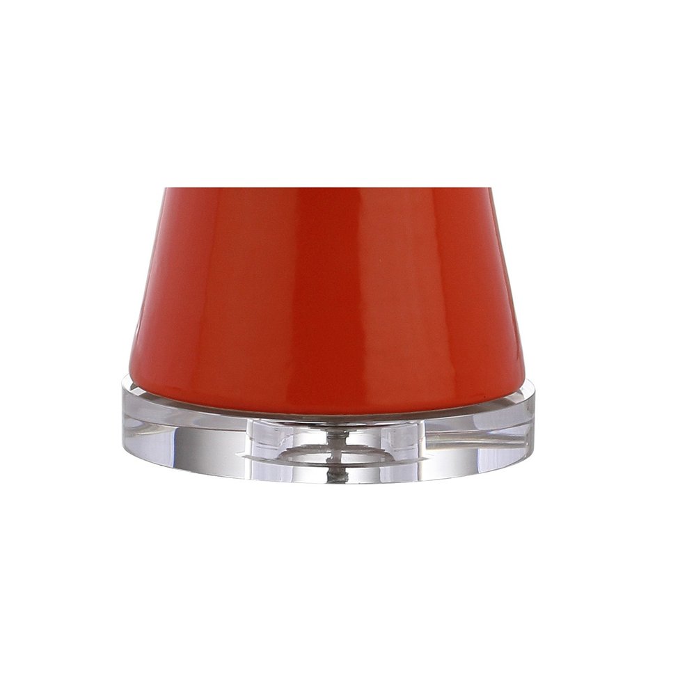 29" Clear Novelty Table Lamp With Drum Shade. Table lamp isolated on a plain white background, showing its clear color.